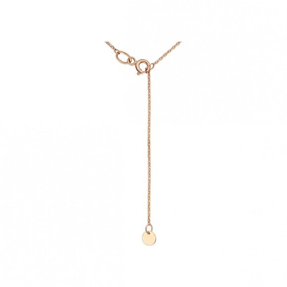 14K Rose Gold Necklace With Elegant Pearl Round Charm - Picture 3 of 3